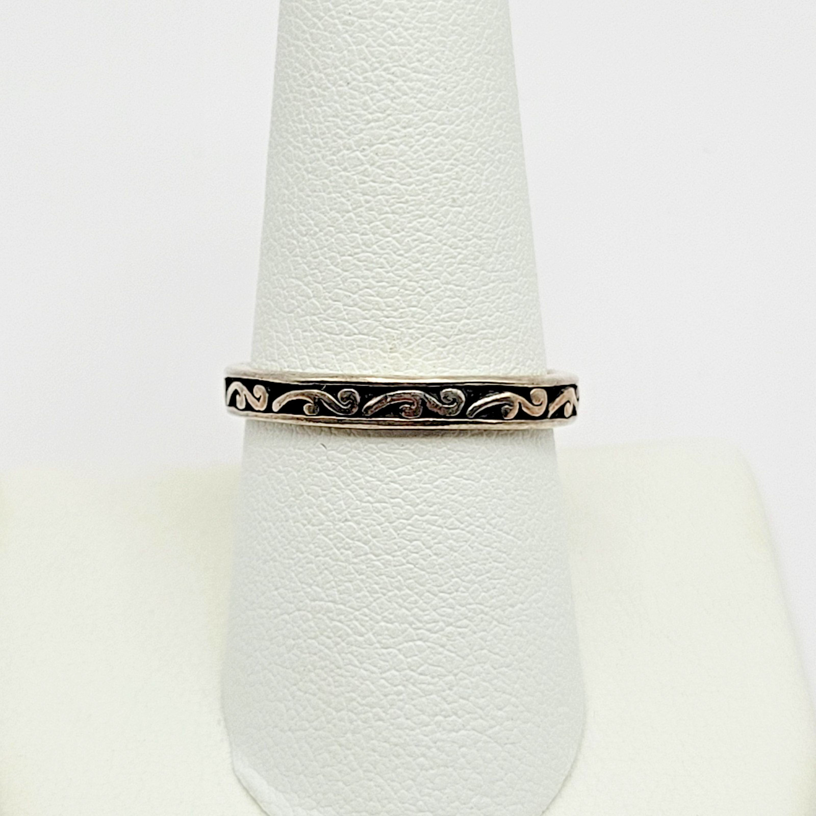 Shube Sterling Silver Scrolled Stackable Band Rin… - image 1