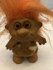 Vintage Caveman Cave Man Troll Doll Orange Hair Figure 