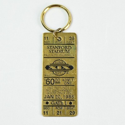 Vtg Super Bowl Brass Ticket XIX Jan 20 1985 Standord Stadium CA 49ers Dolphins