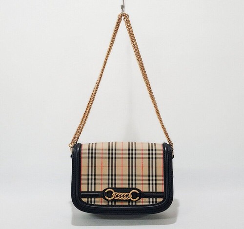 Burberry Check Link Chain Shoulder Bag 153873240
