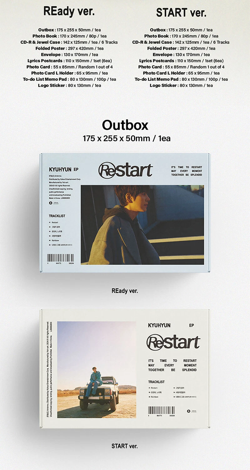SUPER JUNIOR KYUHYUN [RESTART] Album 2 Ver SET/2CD+2 Foto Buch+2