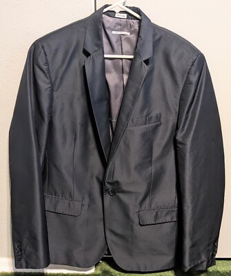 Calvin Klein Men's Sport Jacket Size 40 Reg Large Charcoal Gray MSRP $248