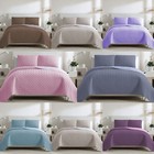 3 Piece Reversible Quilted Bedspread Embossed Comforter Bedding Set King Size