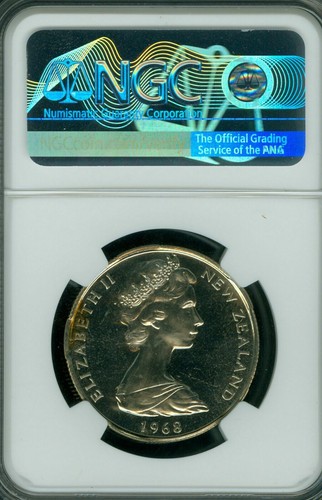 1968 NEW ZEALAND 50 CENTS NGC PL67 PQ MAC SOLO FINEST GRADE MAC SPOTLESS * - Picture 2 of 2