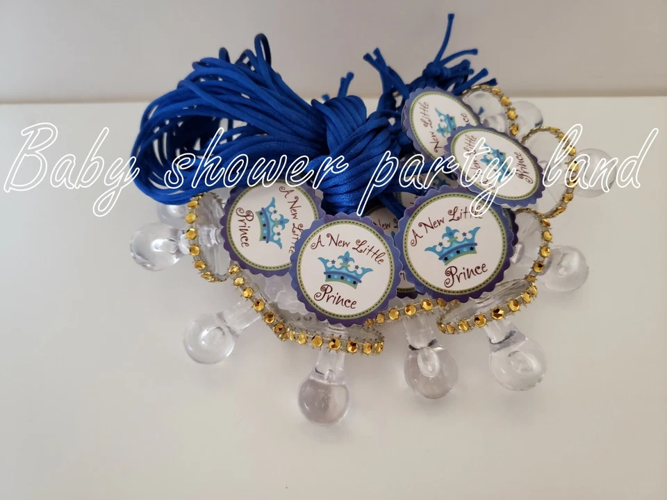 Prince Baby Shower decoration | 12 Pacifier Necklaces Favors It's a Boy | Game   - Image 4 of 4
