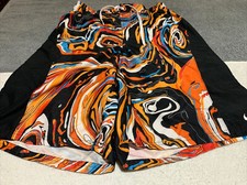 Nike Swirl Swim Trunks Shorts Thunder Black Youth Size Large