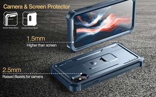 Dexnor Full Body Shockproof Case for iPhone X iPhone XS Built-in Kickstand - Photo 22 sur 34