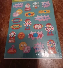 Eureka Scratch and Sniff Sticker Sheet Bubble Gum Scented 2 Sheets