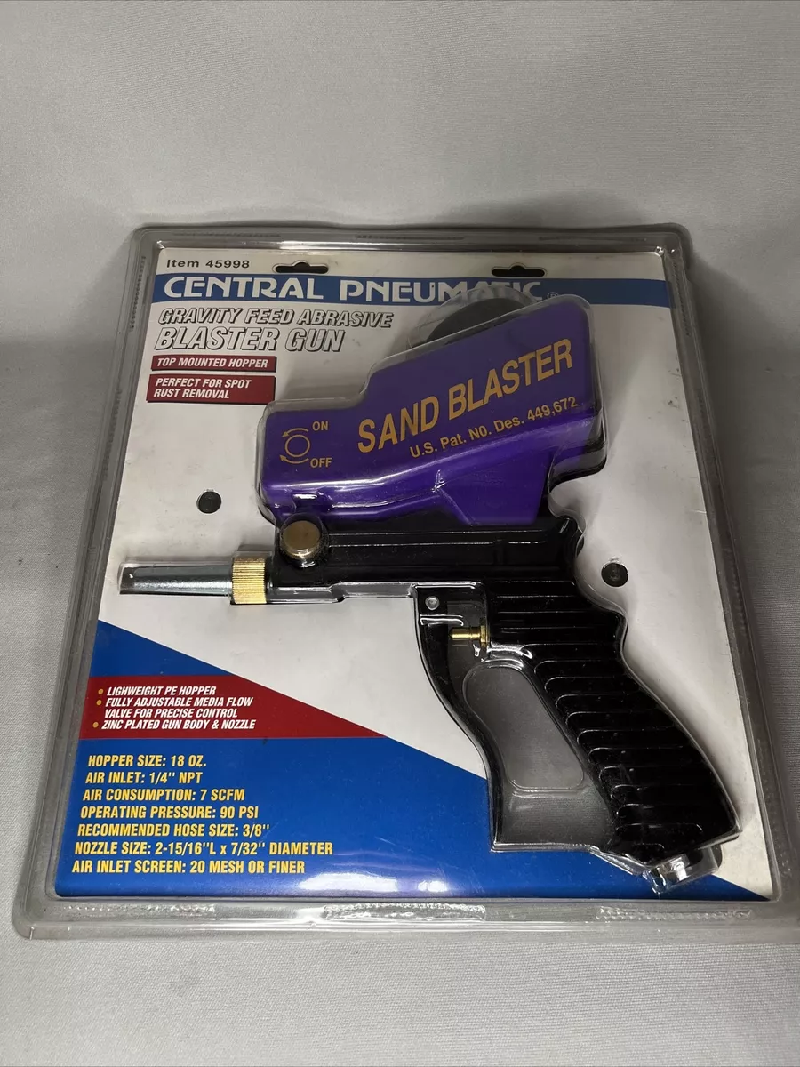 CENTRAL PNEUMATIC SAND BLASTER 45998 GRAVITY FEED ABRASIVE BLASTER