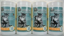 Groom Genie Natural Pet Dog & Cat Towelettes - 4 Pack, 50 Wipes Each