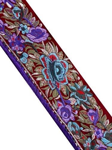Vintage Indian Sari Border Sewing Embroidered Trim Ribbon Antique Lace DIY Home - Picture 8 of 8
