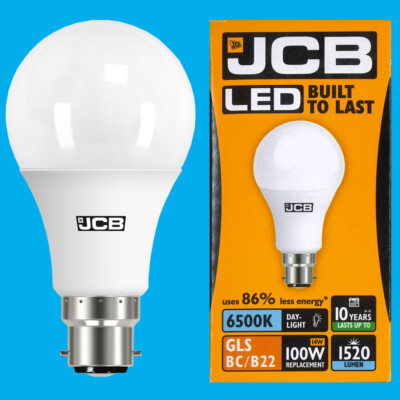 2x 14W (=100W) GLS BC B22 6500K Daylight White A60 LED Ultra Bright 1520Lm