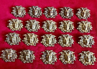 Lot 20 Vintage VERSACE MEDUSA MULTI PURPOSE HOME WALL DECOR PLAQUE Gold BRASS AG