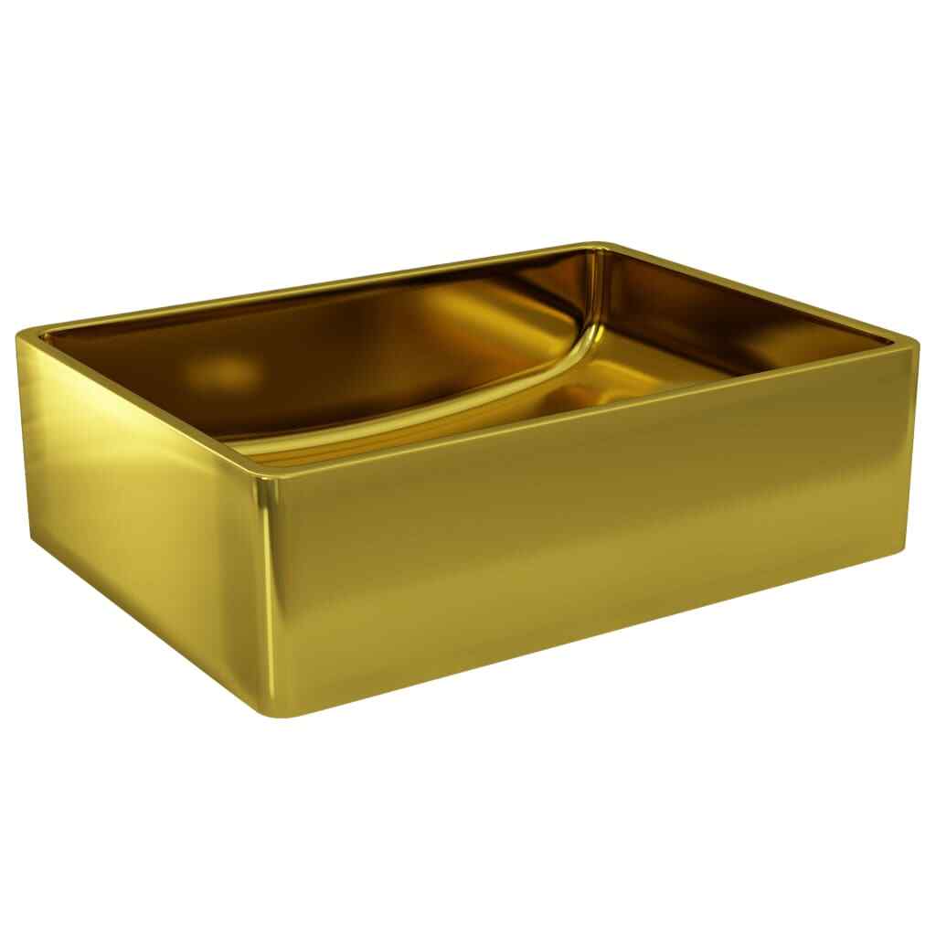Thumbnail - Waschbecken 41 X 30 X 12 Cm Keramik Golden