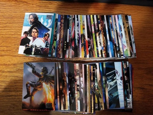 2018 STAR WARS GALAXY FULL BASE SET OF 100 CARDS WITH BOTH WRAPPERS HOBBY RETAIL - Picture 2 of 2