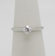 1/4CT Natural Round Diamond Solitaire Engagement Wedding Ring 14K White Gold