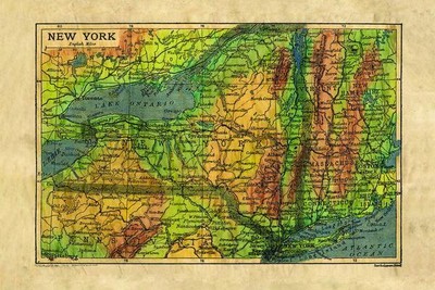 91 New York 1906 vintage historic antique map painting poster print