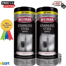 Weiman Products Stainless Steel Wipes 30 Count (Pack of 2)
