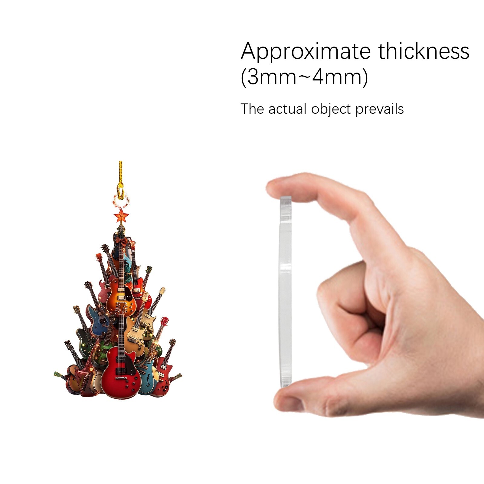 Rockin Around The Guitar Christmas Tree Ornament Xmas Party Decorations