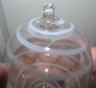 Artisan Hand Blown Swirl Iridescent Witches Ball Christmas Glass Ornament Clear — photo 2