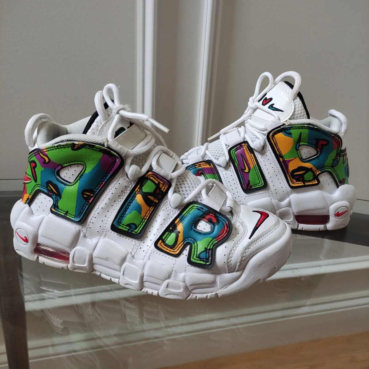 Nike Air More Uptempo Peace Love Swoosh DM8155-100 GS 5y equivalent women's  6.5