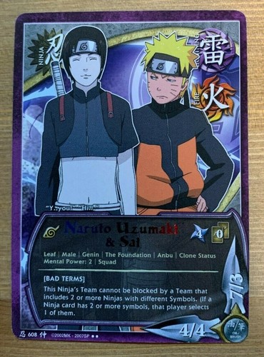 Naruto Ccg Tcg Naruto Uzumaki Sai Rainbow Rare Card N 608 Ebay
