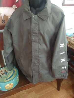 Vintage Nike Spelled out Reversible Windbreaker Jacket Gray/Burgundy XLT Read!!
