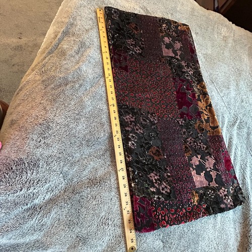 Floral Velvet Burnout Infinity Scarf Patchwork Boho Fairycore Romantic 17605 - Picture 4 of 7