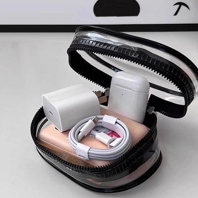 Multifunctional Clear Data Cable Storage Box Outdoor Travel Headset Storage -yp
