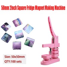 50 50mm 2inch Square Fridge Magnet Making Machine and 100 Sets Magnet Materials