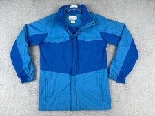 Columbia Jacket Kids Large 14 16 Blue Full Zip Out-Grown Sleeve Full Zip Nylon