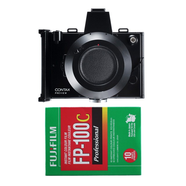 CONTAX C/Y PREVIEW POLAROID INSTANT FILM CAMERA + 1 PACK FP100C FILM