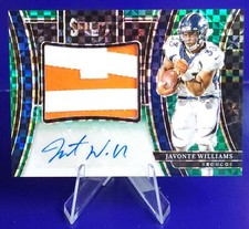 Javonte Williams 2023 Select #JSS-JW Jumbo Signature Swatches Green Prizm /5