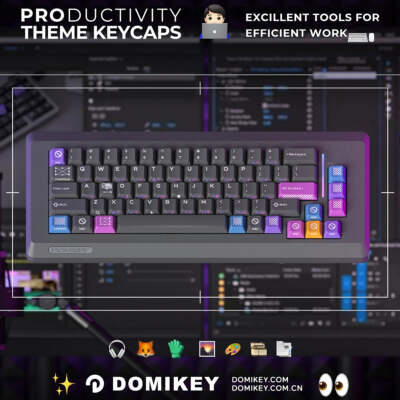 DOMIKEY PRODUCTIVITY KEYCAP PBT DOUBLESHOTS KEYCAP CHERRY PROFILE BASE KIT