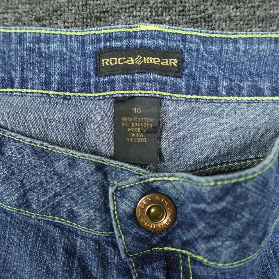 Rocawear Shorts Womens 16 Blue Denim Jean Vintage Outdoors Casual Ladies - Image 3 of 4