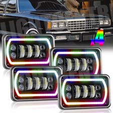 4pcs 4x6 Rgb Led Headlights Music Halo Drl Kit For Chevrolet Caprice 1977-1986 4pcs 4x6 Rgb Led Headlights Music Halo Drl Kit For Chevrolet Caprice 1977-1986