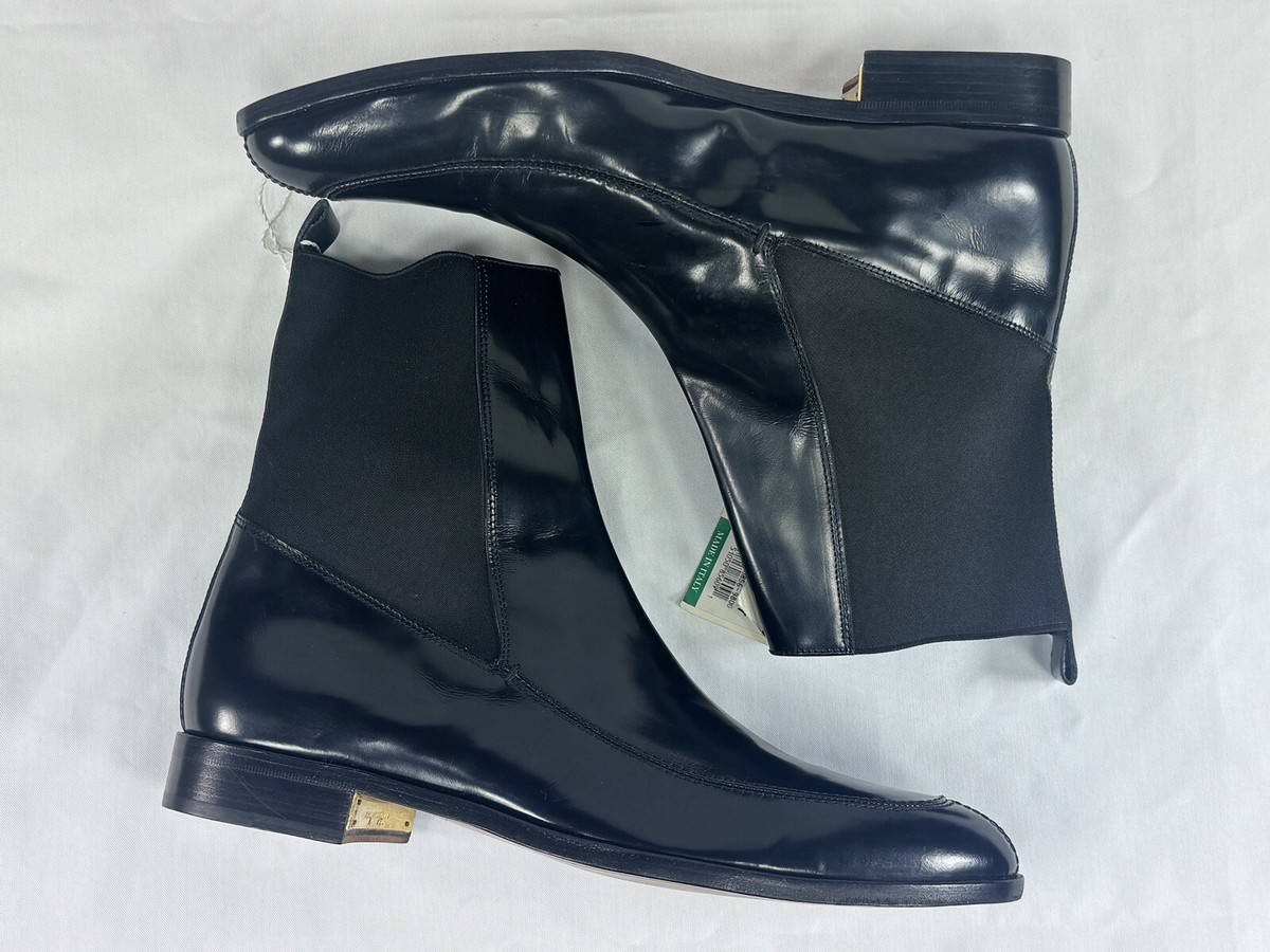 DOLCE & GABBANA Black Patent Leather Gold Accent Pointed Toe  display picture 3