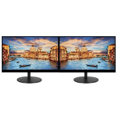 2x 23'' Major Brands FHD 1920x1080 LCD Monitors Screen Business Gaming Media VGA