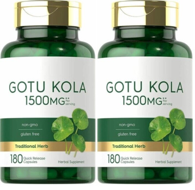 Gotu Kola Capsules 1500mg 2X 180 Caps Non-GMO, Gluten Free