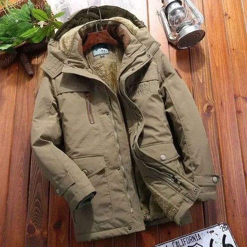 NEW Winter Parka Men Windbreaker Fleece Thick Warm Fur Coats Mal - Picture 9 of 27