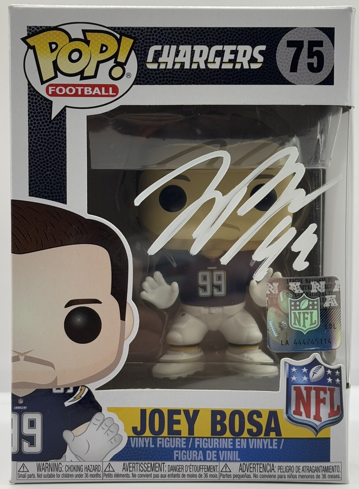 Joey Bosa Autographed Signed Los Angeles Chargers Funko Pop JSA COA 