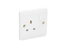 Single Gang Double Pole 13A Socket Outlet Switched CMA035 Single Plug Click Mode