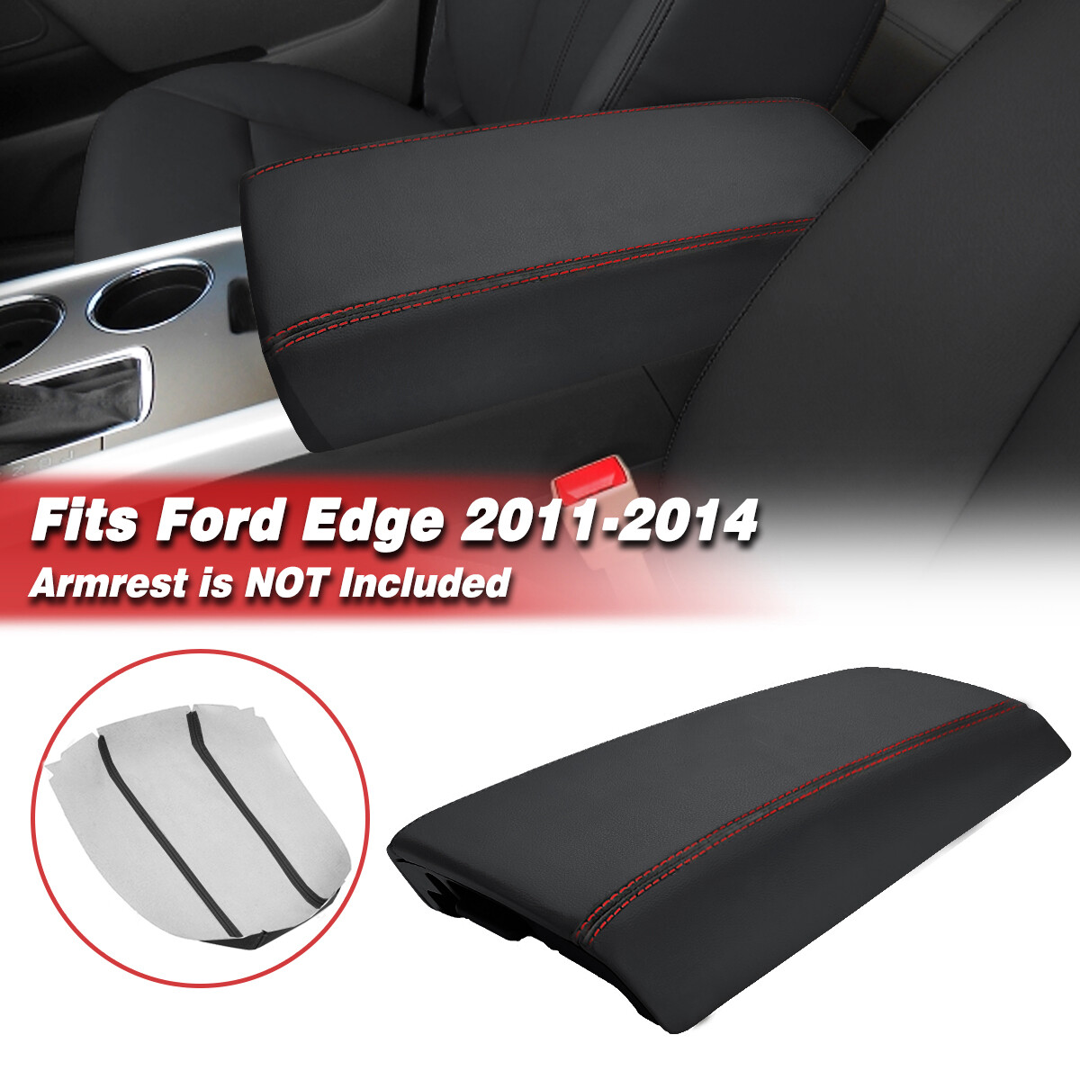 Ford Edge Accessories Center Console Lid Cover – Tan Vinyl Leather - Foto 5