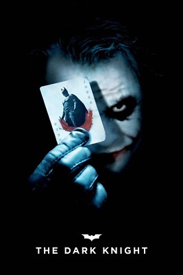 THE DARK KNIGHT ジョーカー シルクスクリーン ポスター 2008 Batman The Dark Knight Movie Poster Print 11X17 Joker Heath