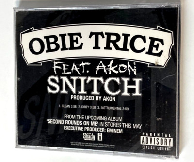 OBIE TRICE (ft. AKON) ''Snitch'' PROMO MAXI CD  2006 Shady Records w/ Instrumental