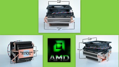 AMD CPU Cooler Fan A10 FX Phenom Series - 125W TDP - Copper Core Heat Sink - New