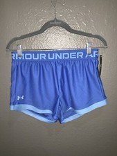UNDER ARMOUR GIRLS Blue Athletic Shorts Size Youth Large NWT