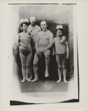 PHOTO OF ACROBAT PERFORMERS IN COSTUME FROM NEGATIVE ON PHOTO PAPER