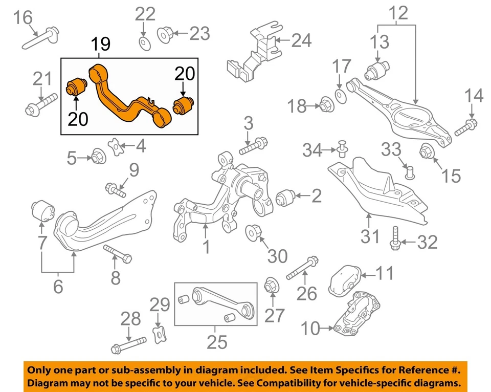 Used Rear Upper Upper Control Arm Rear fits: 2008 Volkswagen Rabbit Rear Upper G - Image 3 of 4