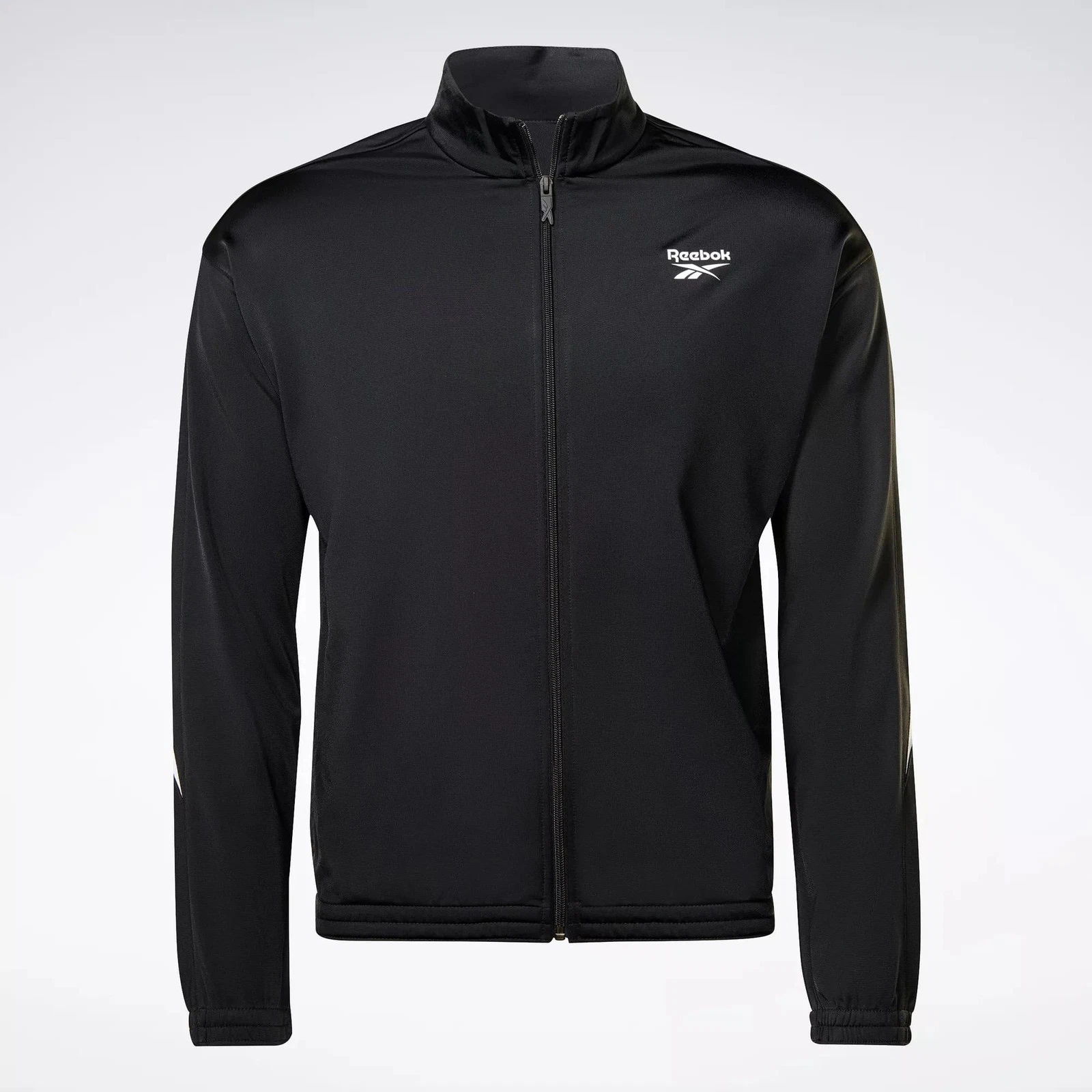 Reebok Mens Regular fit Track Jacket Coat Size M Black Solid MSRP $50 Black image 5